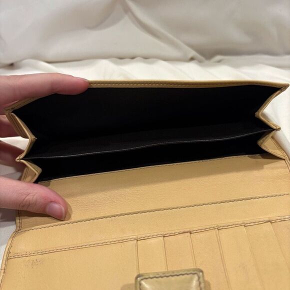 Vintage GUCCI Bifold Long Wallet GG Canvas Leather Light Tan - Picture 9 of 11